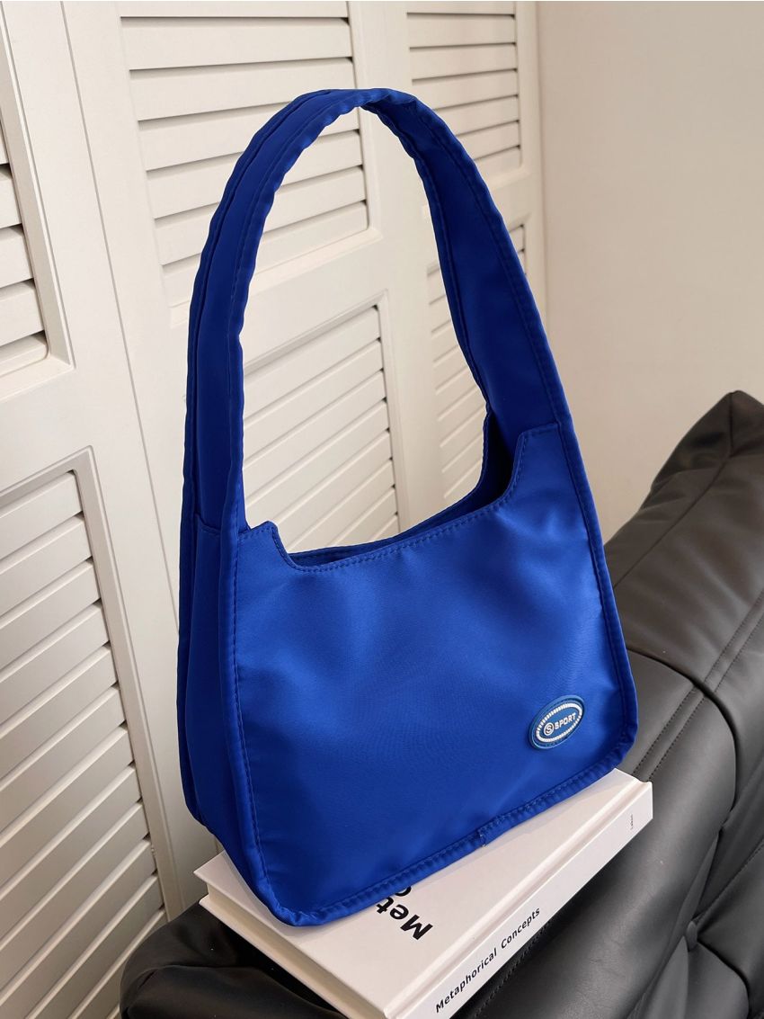 Letter Patch Baguette Bag