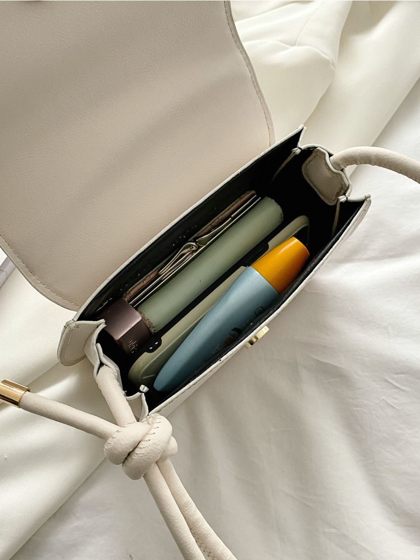 Mini Minimalist Knot Decor Flap Saddle Bag