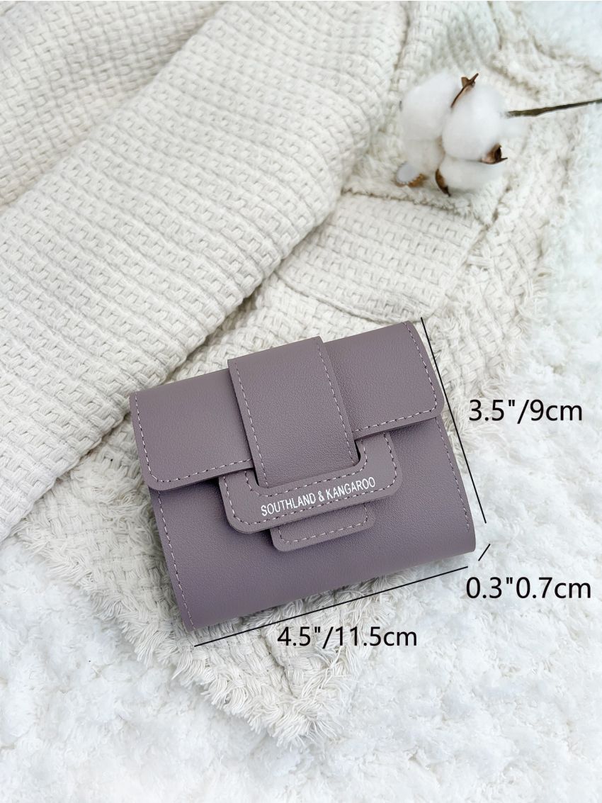 Letter Detail Fold Over Small Wallet