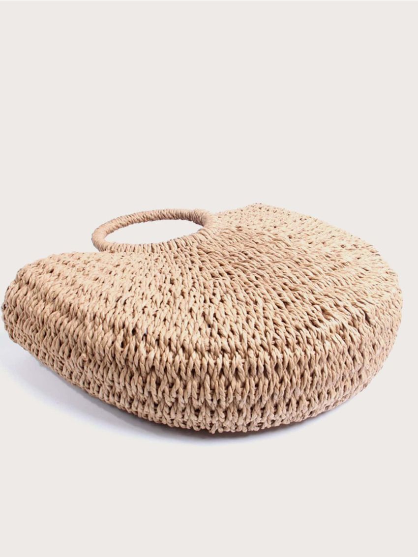 Minimalist Top Handle Straw Bag