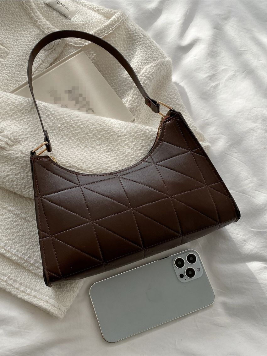 Minimalist Quilted Baguette Bag