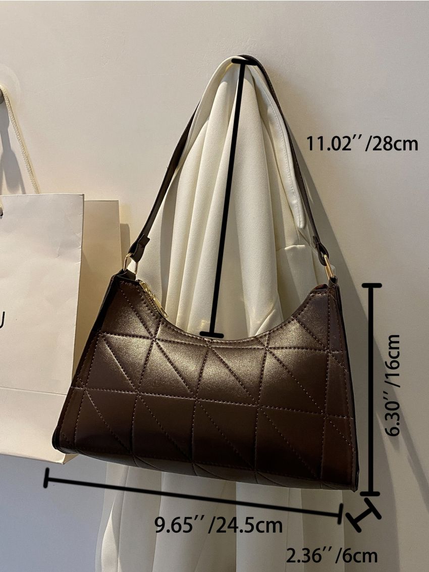 Minimalist Quilted Baguette Bag