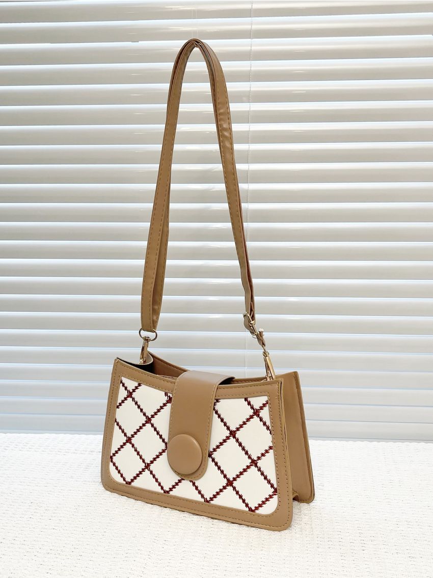 Argyle Embroidery Square Bag