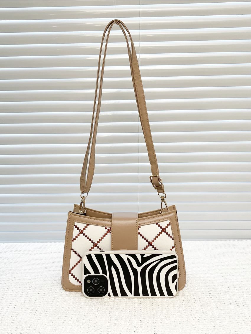 Argyle Embroidery Square Bag