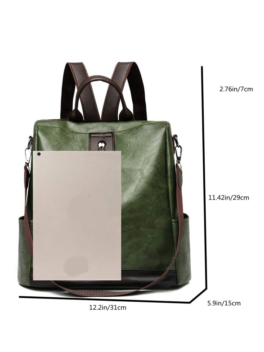 Two Tone Zip Front Backpack