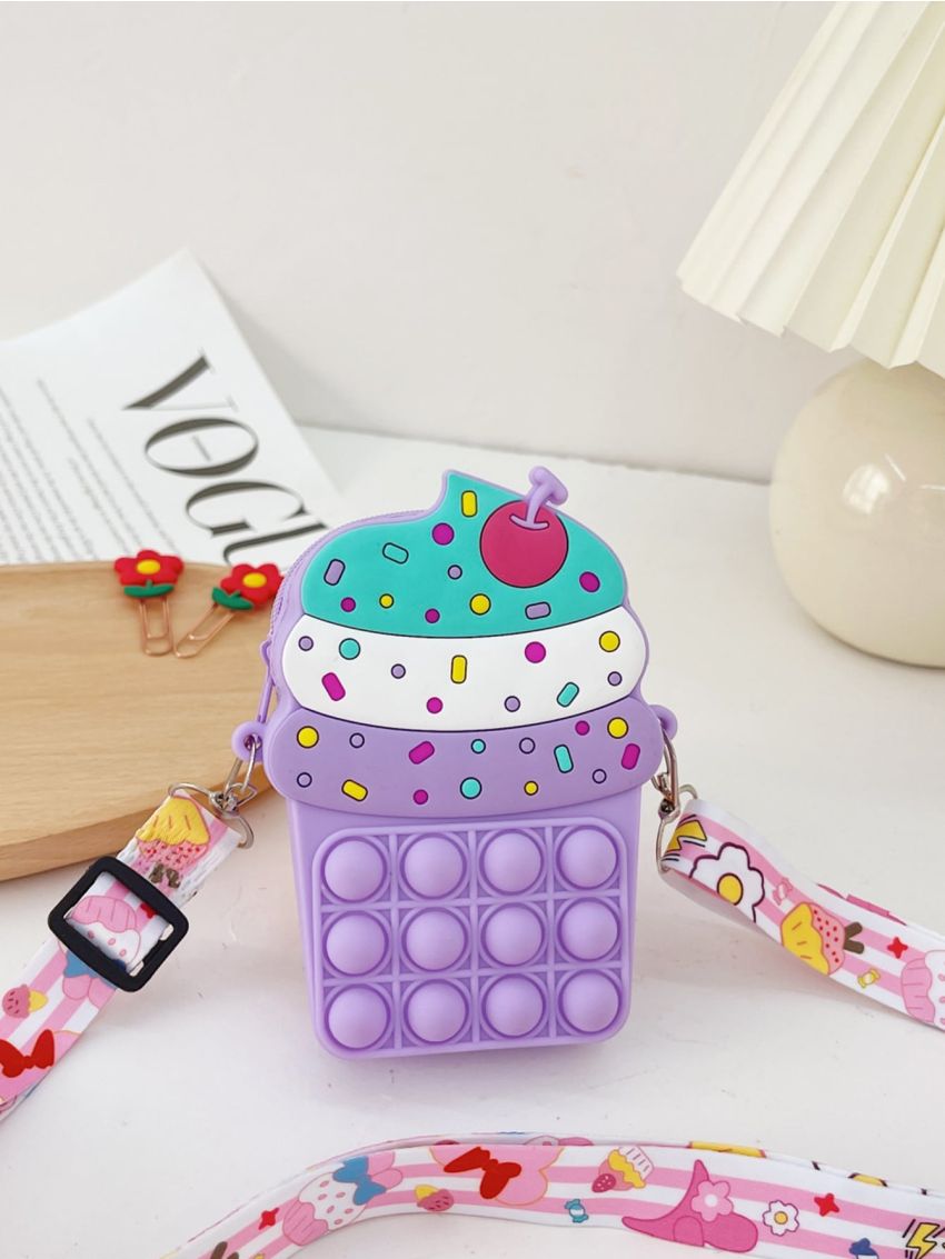 Mini Ice Cream Design Color Block Pop It Bag