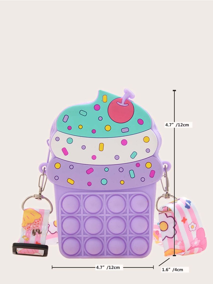 Mini Ice Cream Design Color Block Pop It Bag
