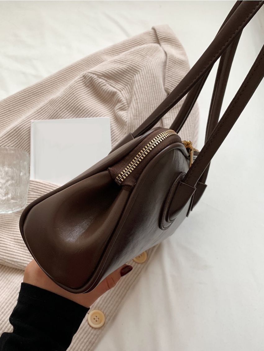 Double Zipper Baguette Bag