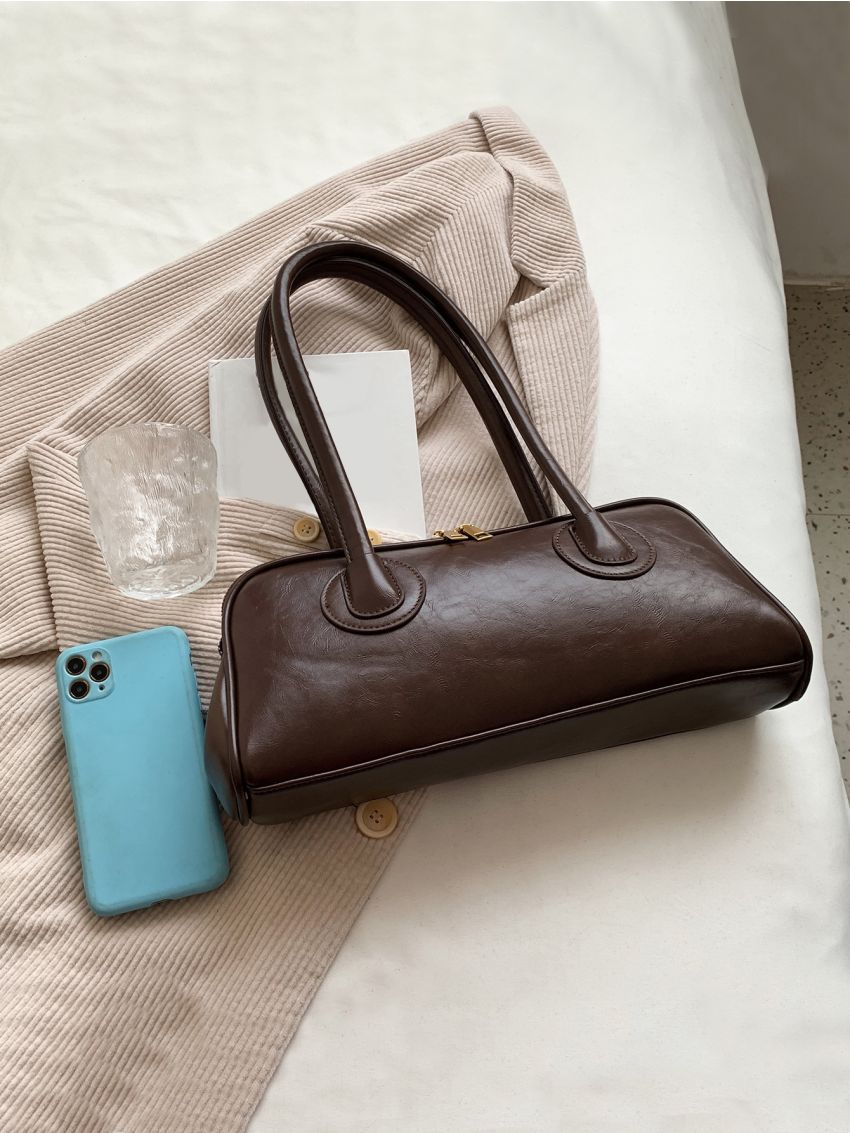 Double Zipper Baguette Bag