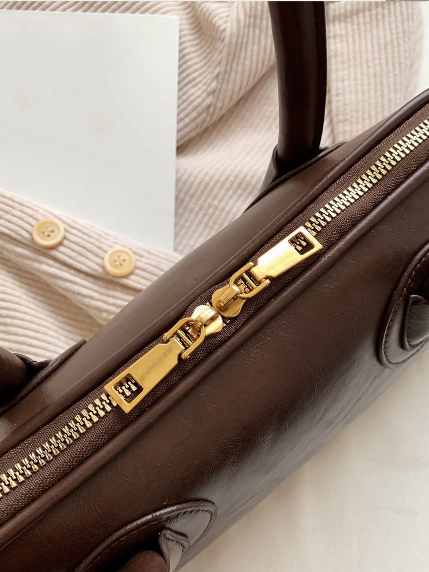 Double Zipper Baguette Bag