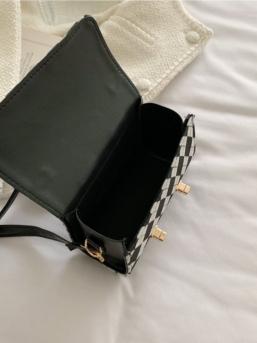 Geometric Graphic Flap Square Bag