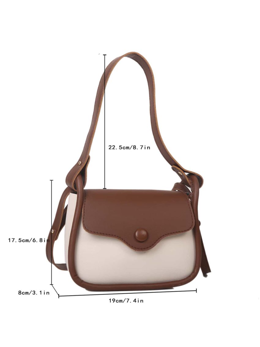 Mini Two Tone Snap Button Snap Button Saddle Bag