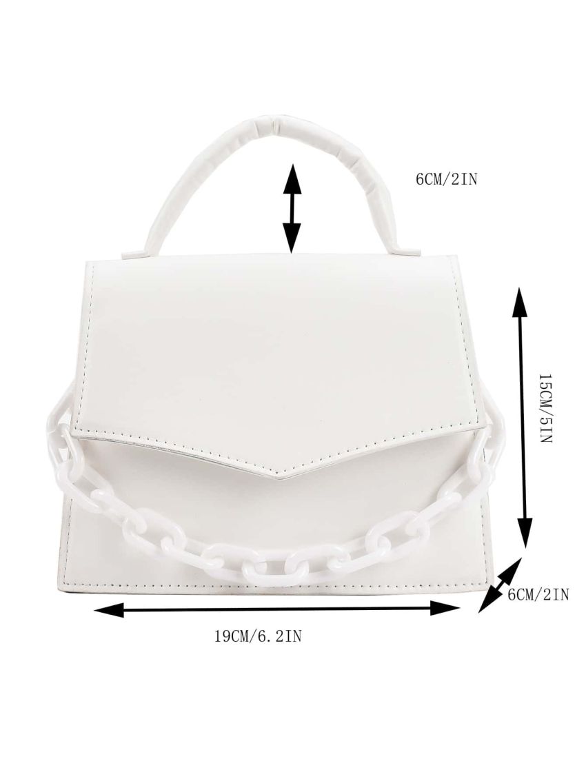Minimalist Chain Decor Flap Square Bag