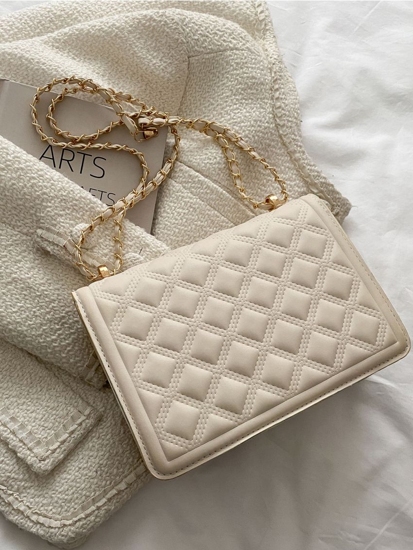 Minimalist Textured Flap Square Bag