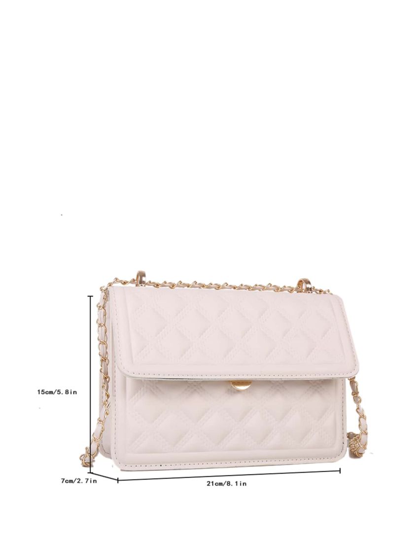 Minimalist Textured Flap Square Bag