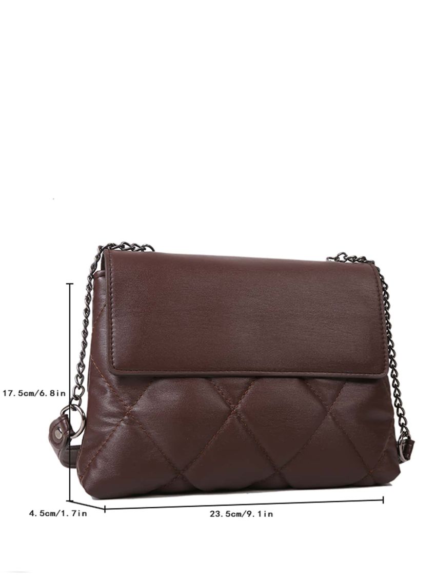 Quilted Flap Chain Square Bag
