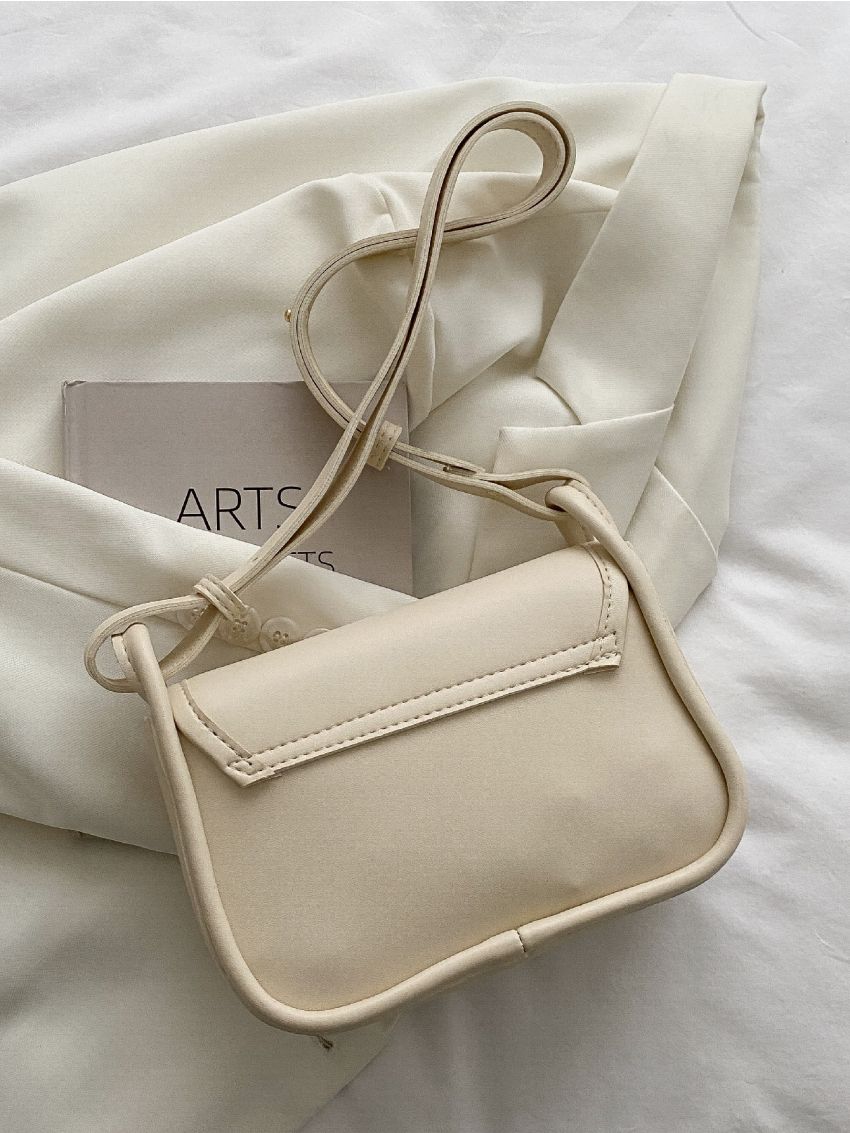 Double Buckle Decor Flap Square Bag