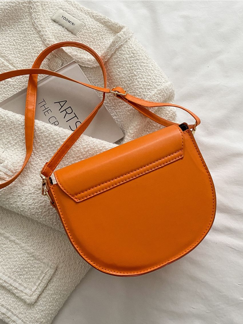 Stitch Detail Flap Saddle Bag