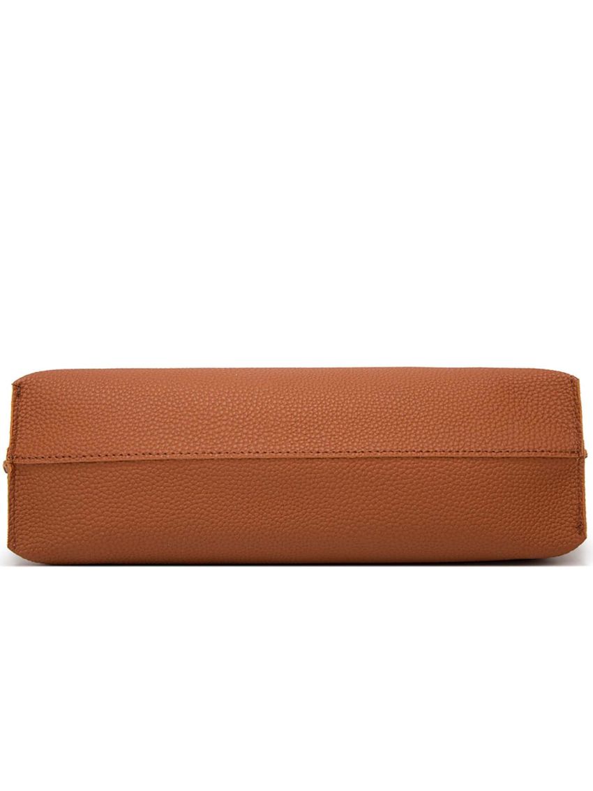 Litchi Embossed Shoulder Tote Bag