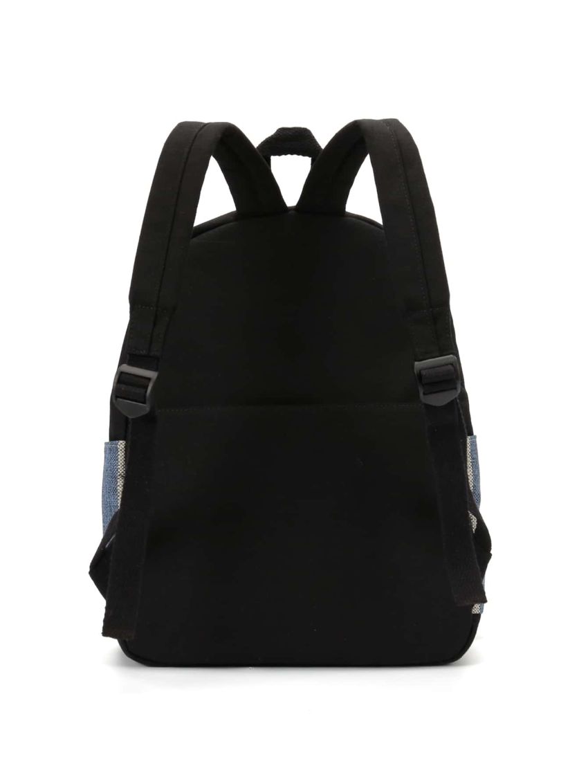 Colorblock Pocket Front Backpack With Doll