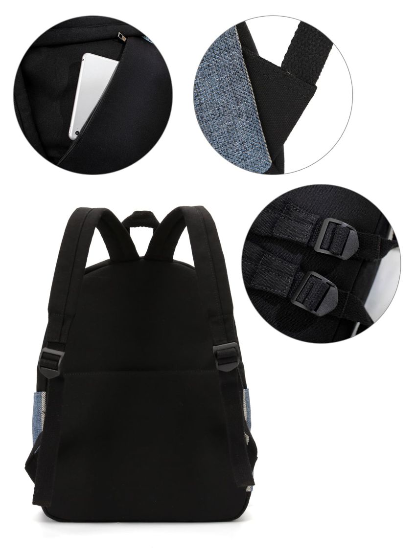 Colorblock Pocket Front Backpack With Doll