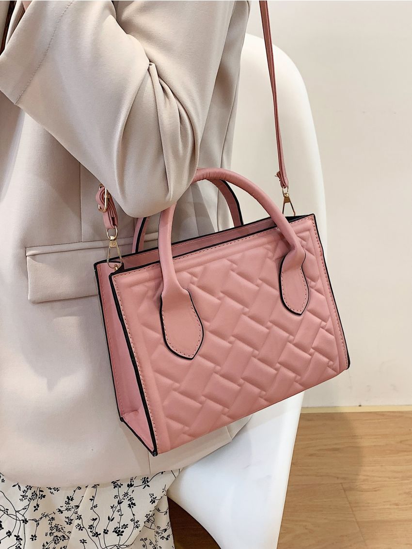 Minimalist Quilted Square Bag