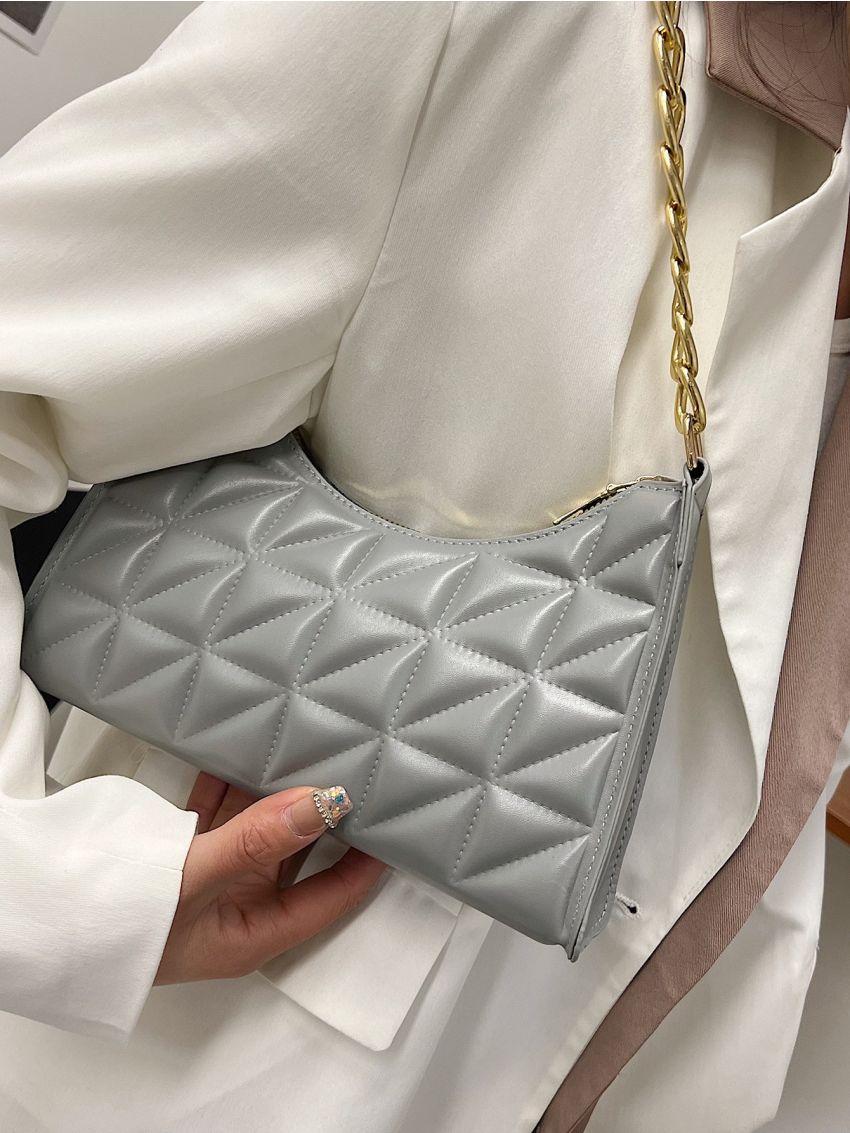 Minimalist Quilted Chain Shoulder Bag
