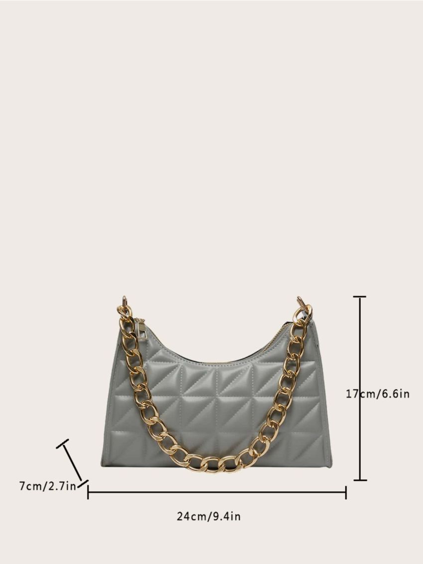 Minimalist Quilted Chain Shoulder Bag