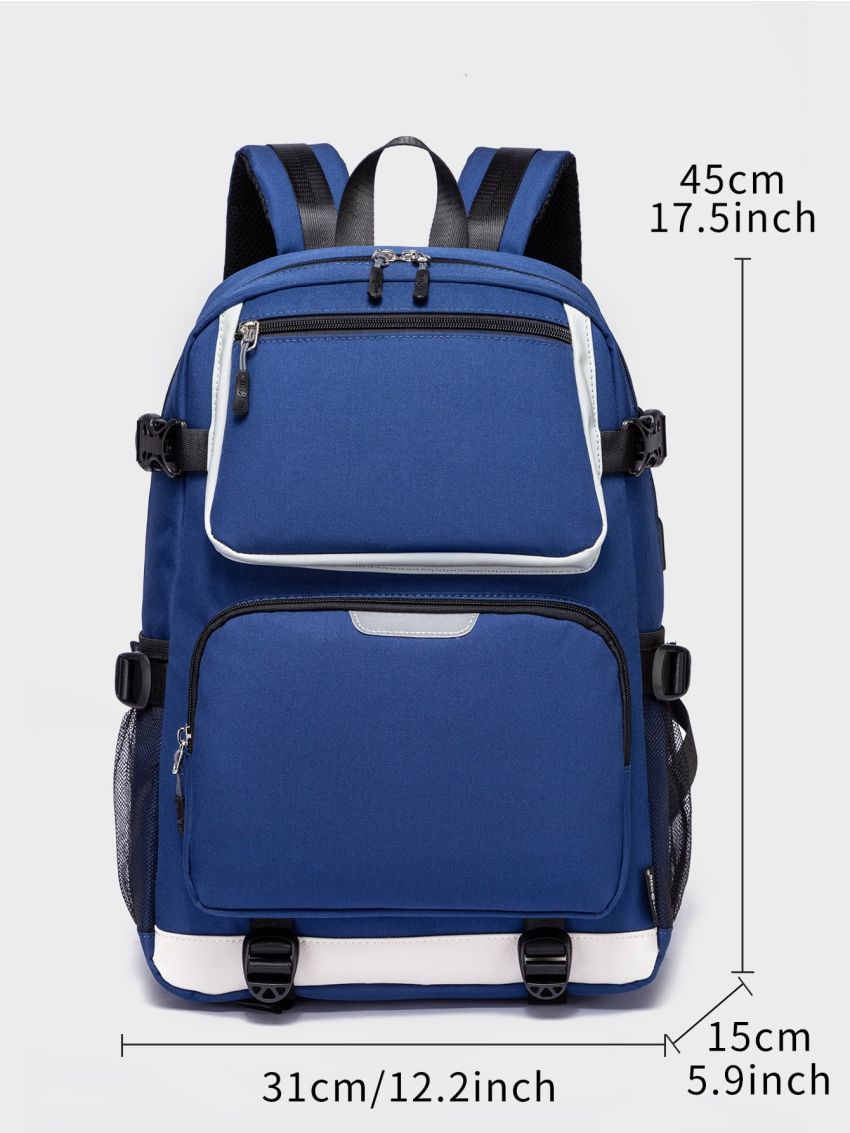 Colorblock Large Capacity Backpack