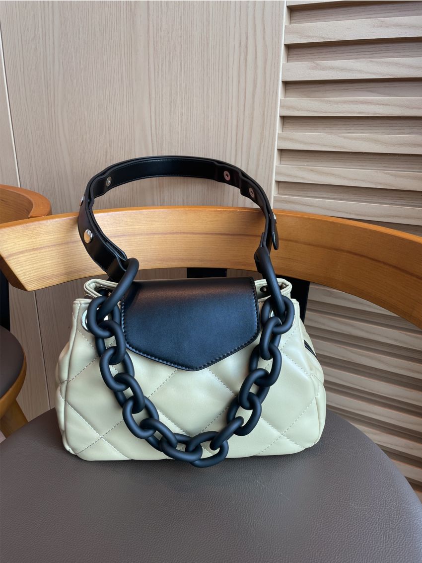 Quilted Chain Bucket Bag