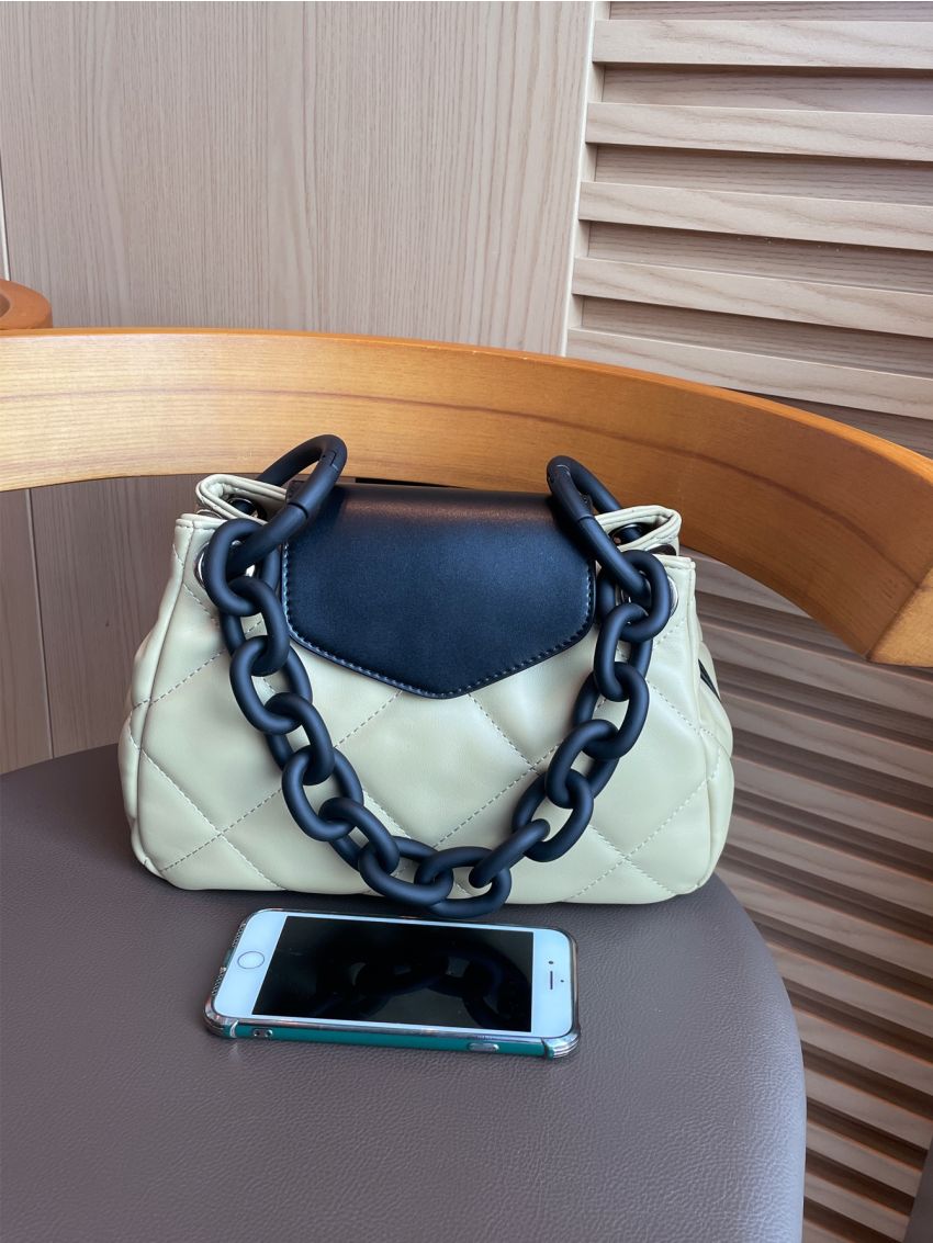 Quilted Chain Bucket Bag