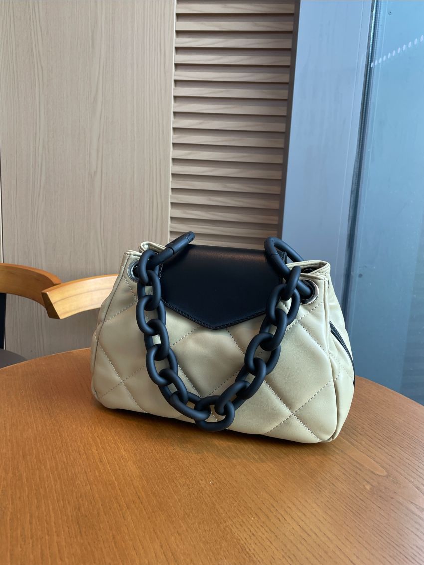Quilted Chain Bucket Bag