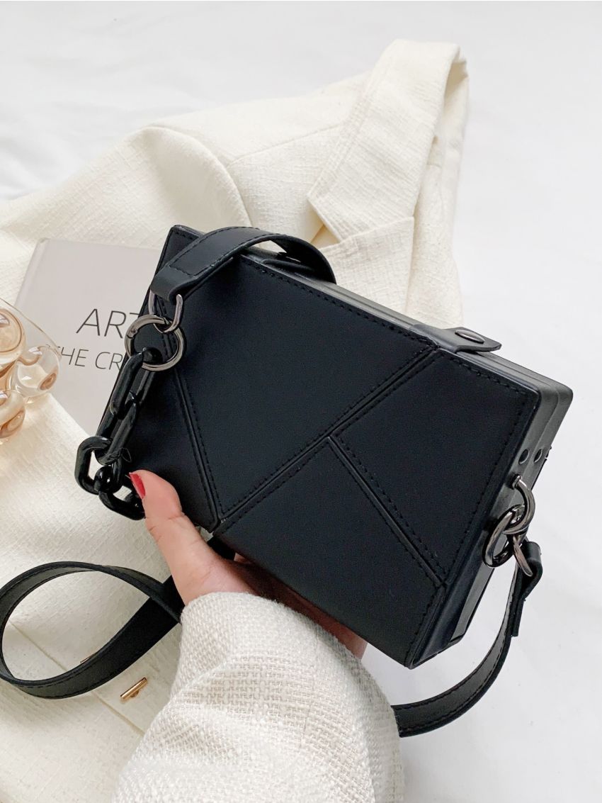 Minimalist Stitch Detail Box Bag