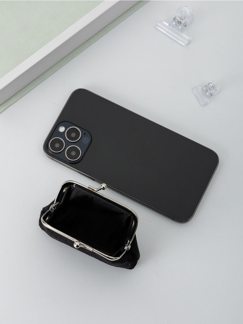 Minimalist Fluffy Kiss Lock Coin Purse