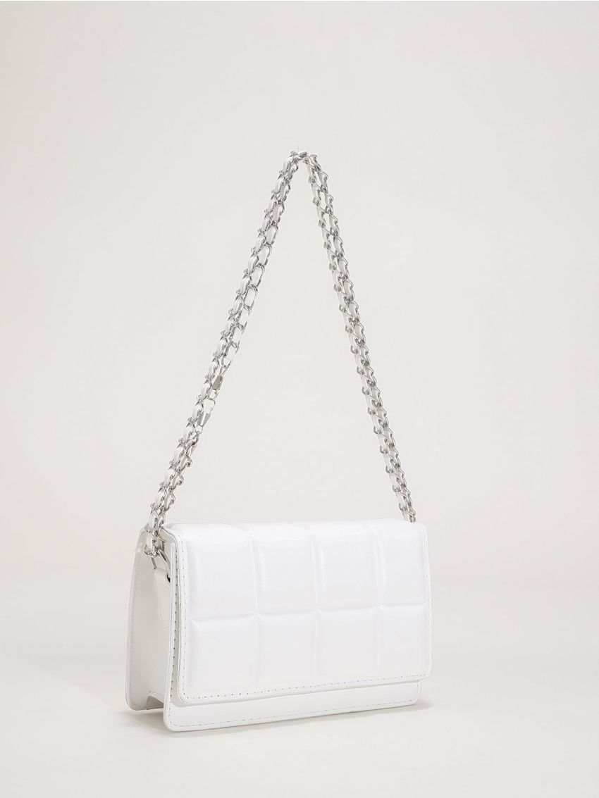 Mini Minimalist Textured Chain Flap Square Bag