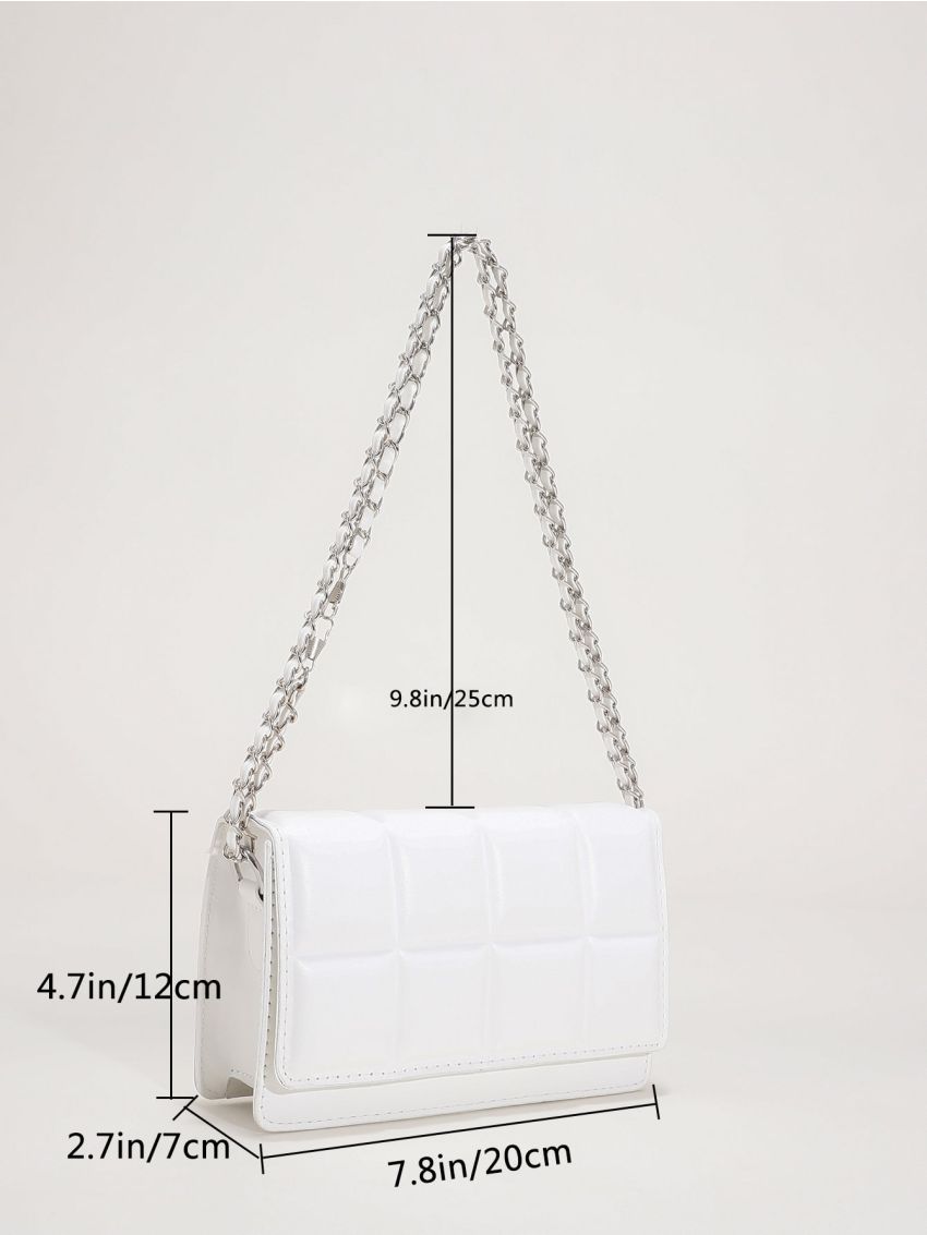 Mini Minimalist Textured Chain Flap Square Bag