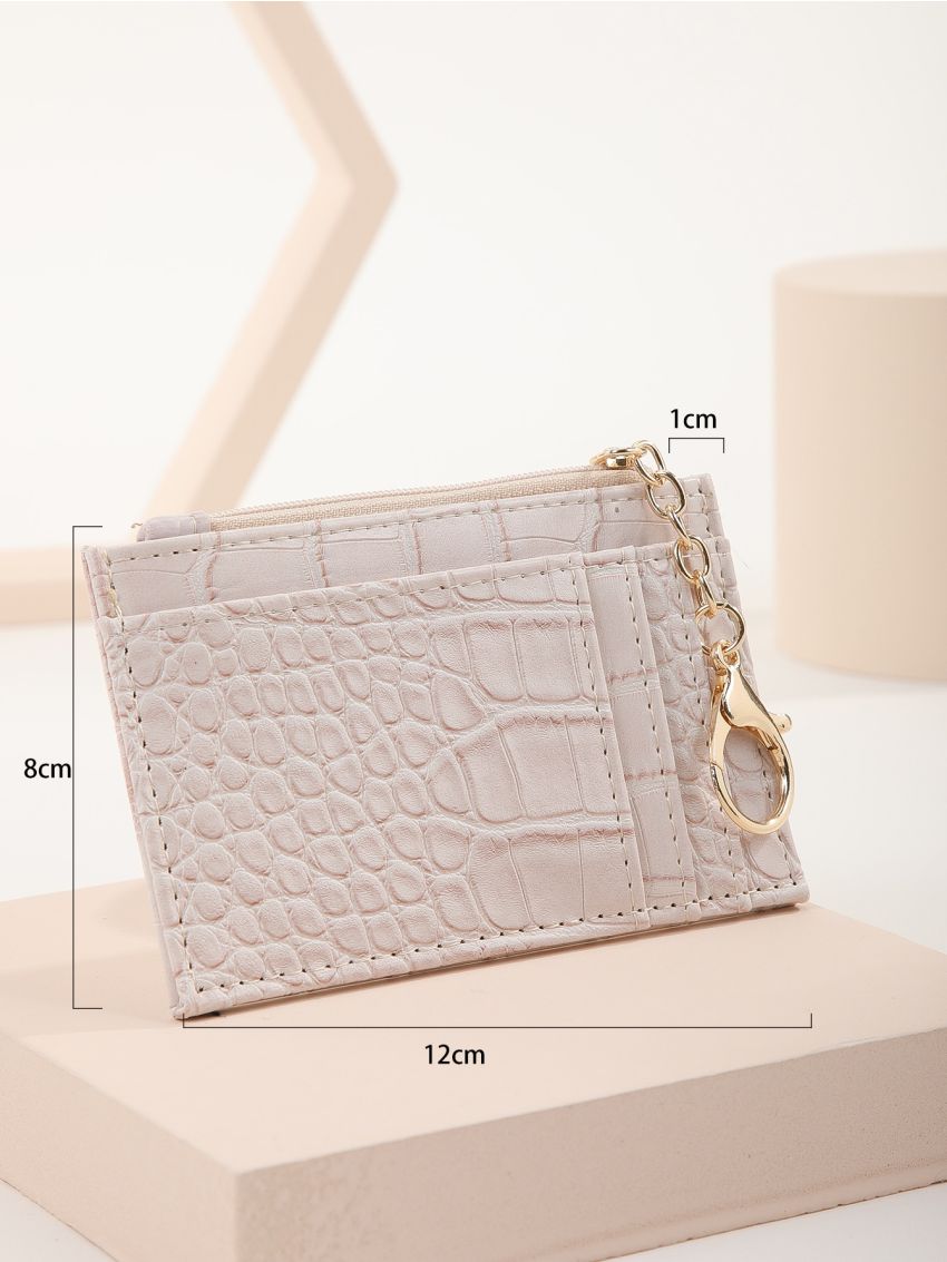 Crocodile Embossed Chain Card Holder