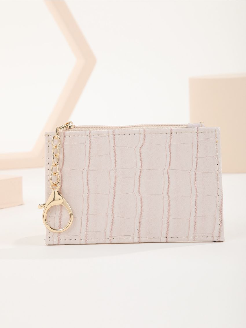 Crocodile Embossed Chain Card Holder