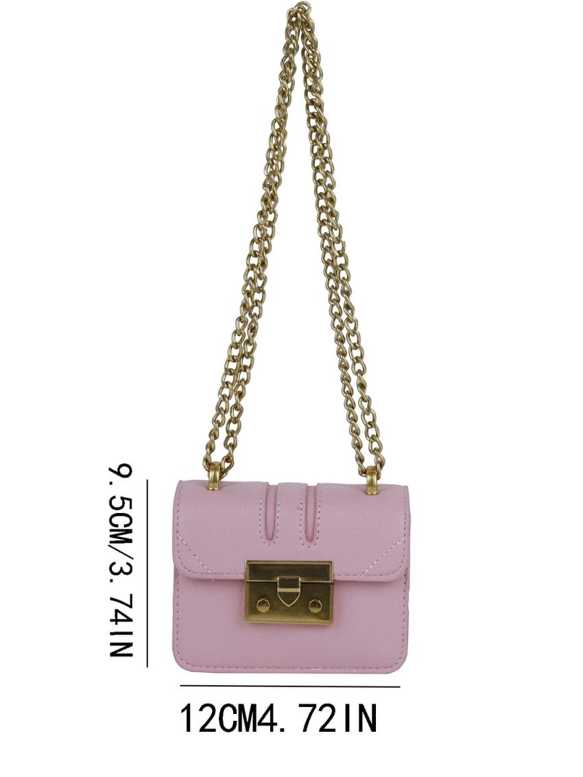 Mini Metallic Crocodile Embossed Flap Chain Square Bag