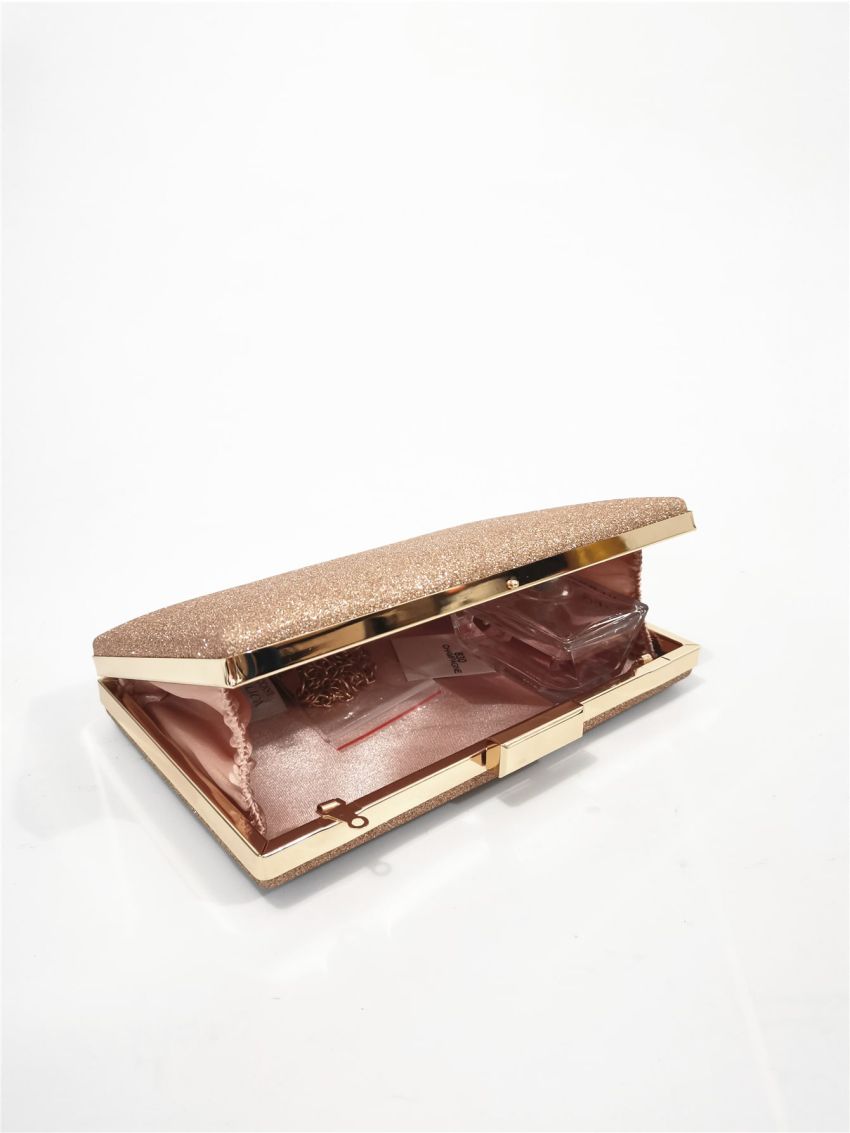 Mini Glitter Decor Clip Top Chain Box Bag