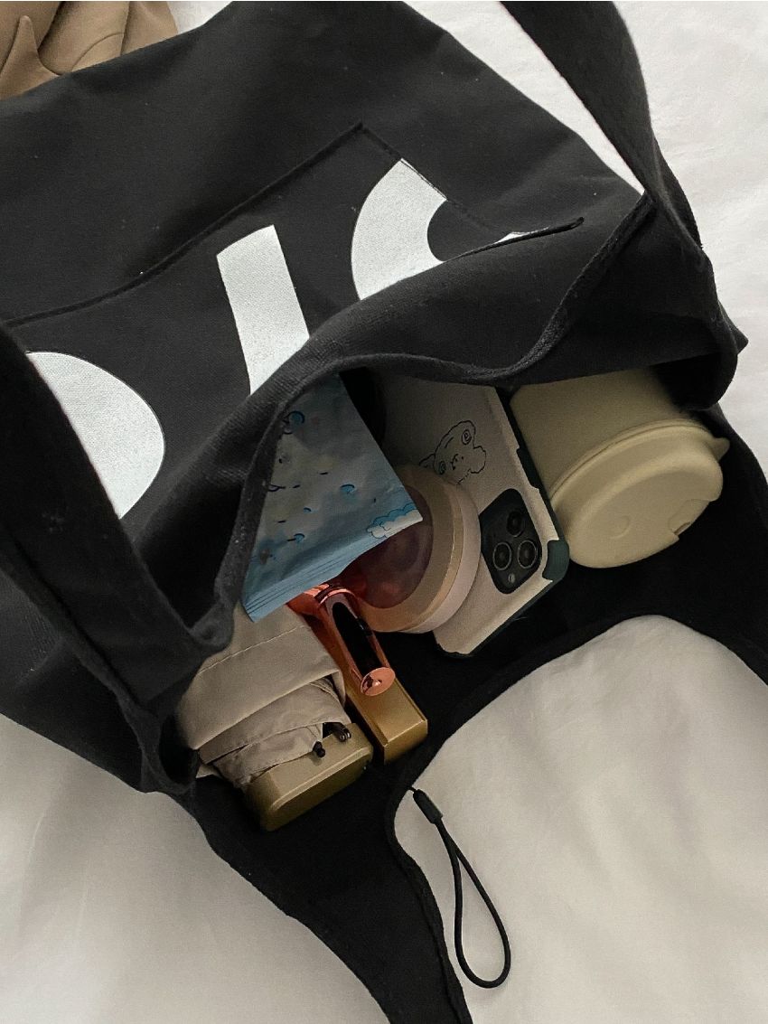 Graphic Canvas Shopper Bag