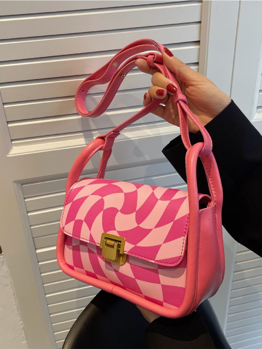 Geometric Graphic Colorblock Square Bag