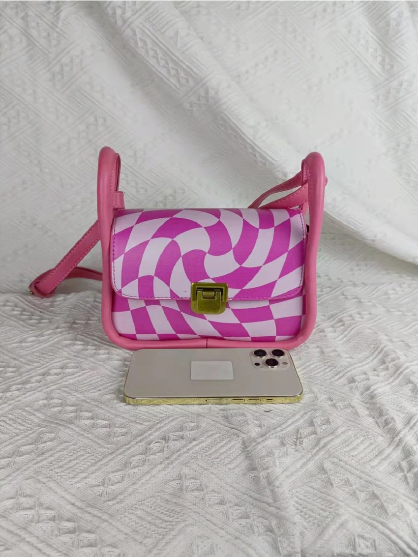 Geometric Graphic Colorblock Square Bag