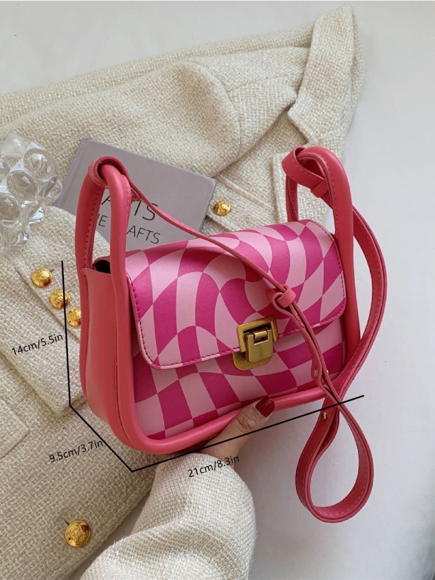 Geometric Graphic Colorblock Square Bag