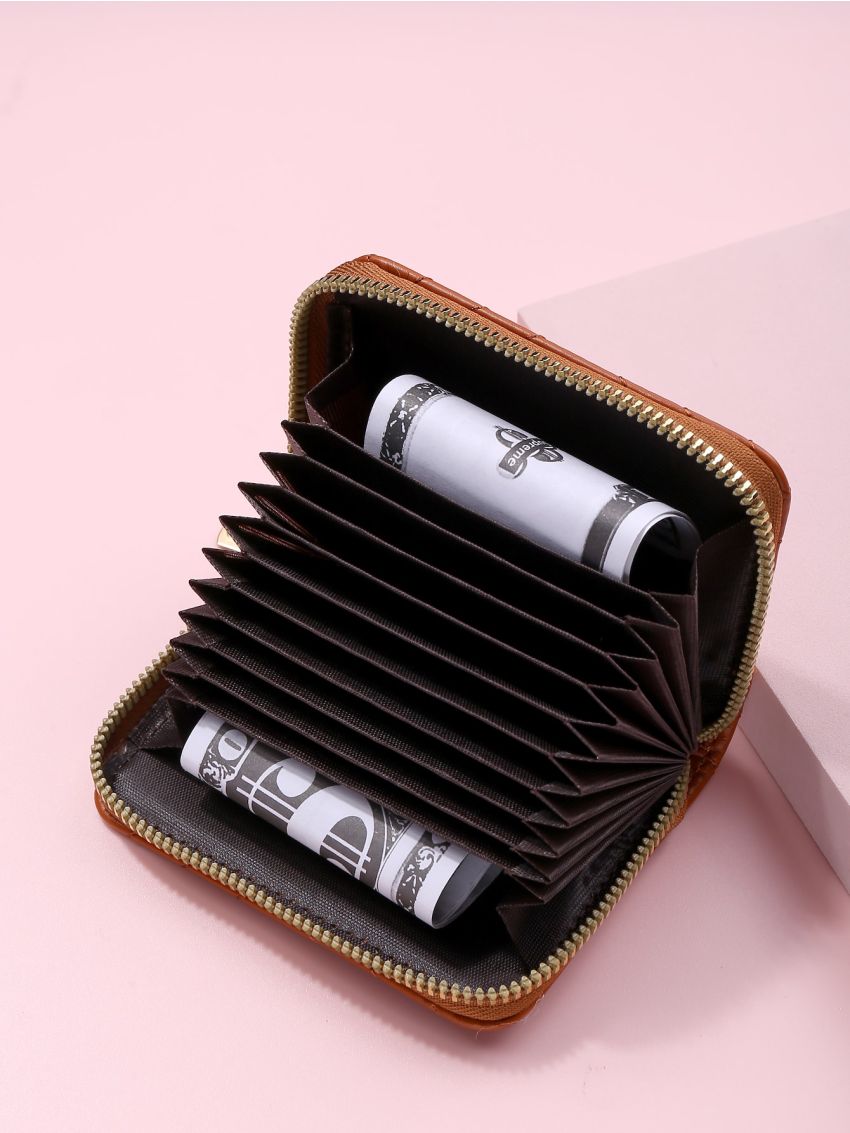 Minimalist Chevron Zip Around Card Holder