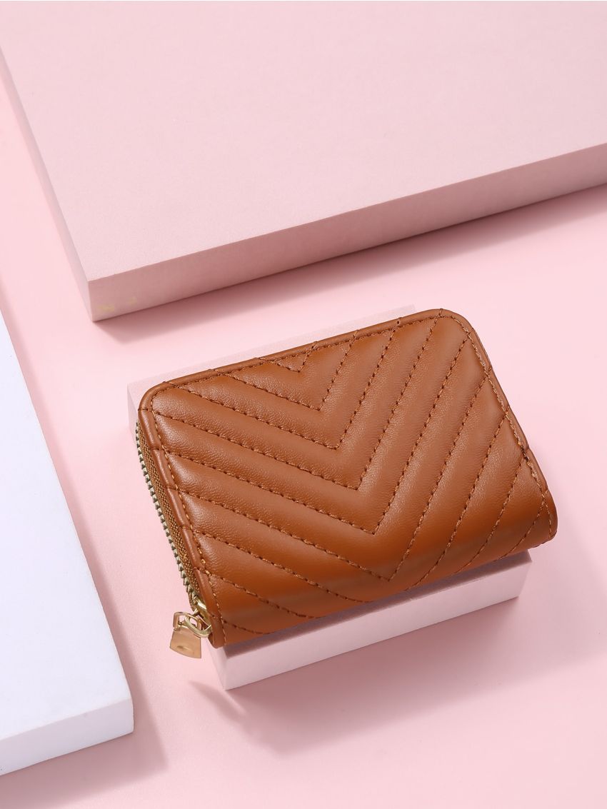 Minimalist Chevron Zip Around Card Holder