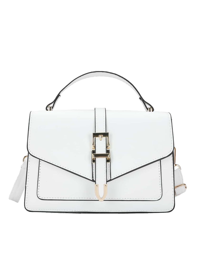 Minimalist Buckle Decor Flap Square Bag
