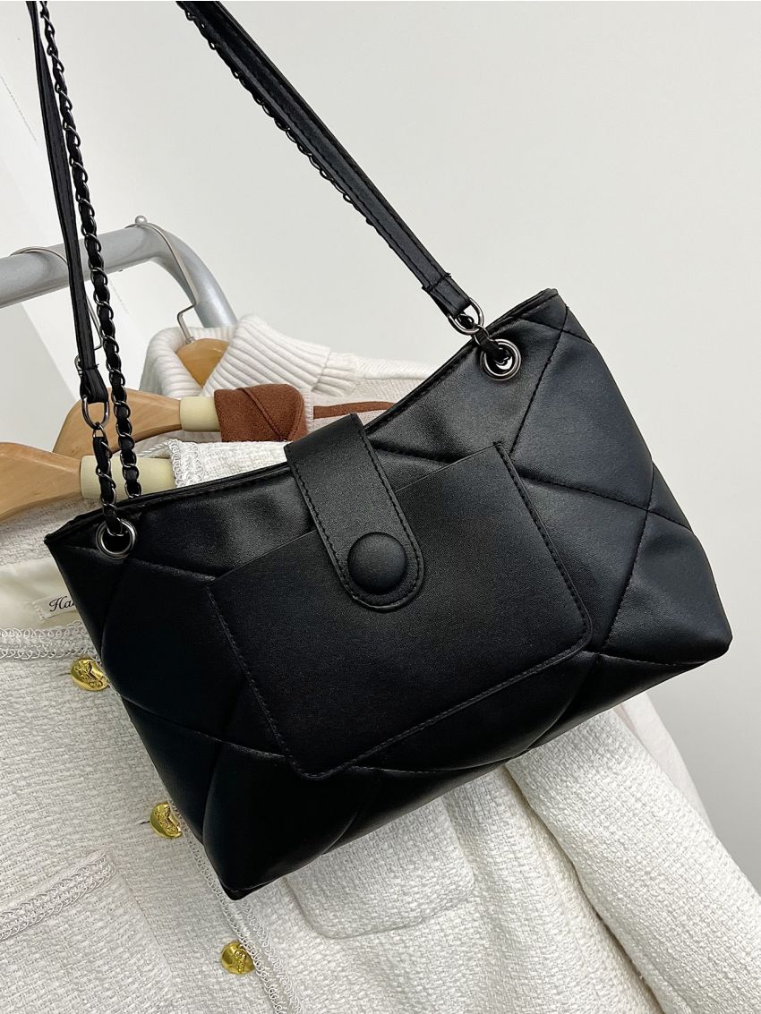 Quilted Chain Large Capacity Tote Bag