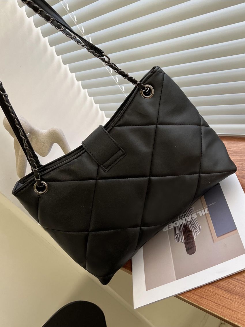 Quilted Chain Large Capacity Tote Bag
