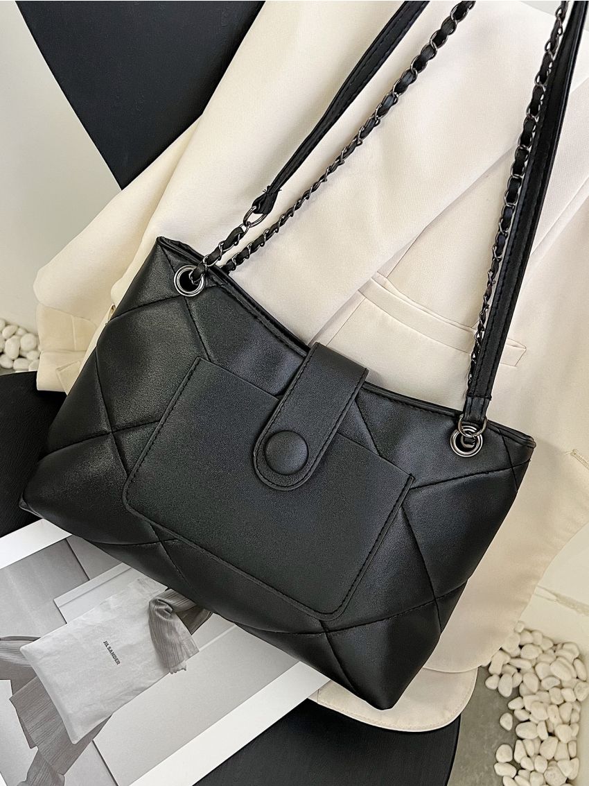 Quilted Chain Large Capacity Tote Bag